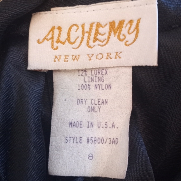 Vintage NWT Alchemy Shimmery Knit Overlay Lurex Gold Disco Crossback Maxi Dress - Picture 6 of 8